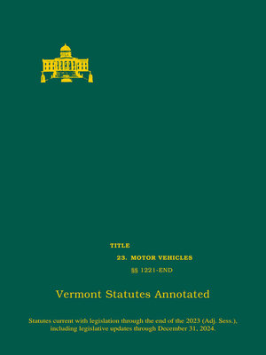 cover image of Vermont Statutes Annotated